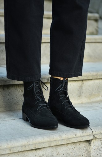 Women Boots Black Suede 1200-01