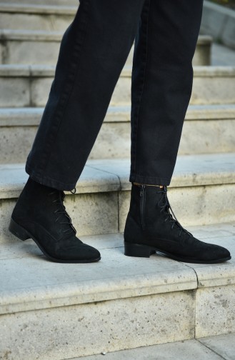 Women Boots Black Suede 1200-01