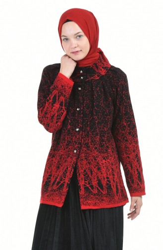 Rot Strickjacke 1006A-03