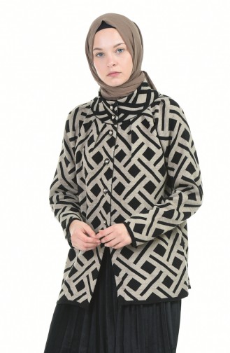 Schwarz Strickjacke 1006E-02