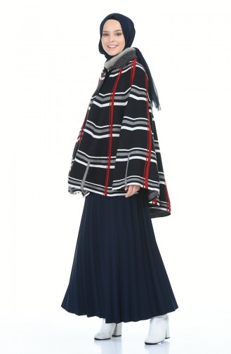 Dunkelblau Poncho 1004D-03