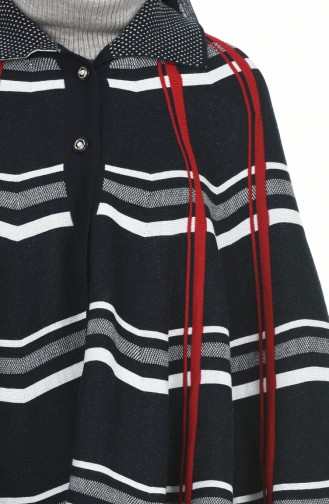 Navy Blue Poncho 1004D-03