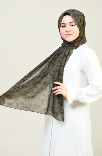 Batik Desenli Multi Şifon Şal 26021-01 Haki 26021-01