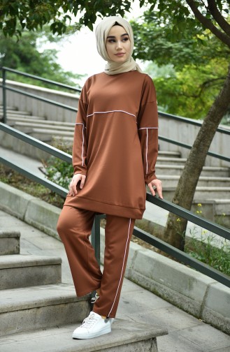 Tunic Trousers Double Set Brown 8054-02