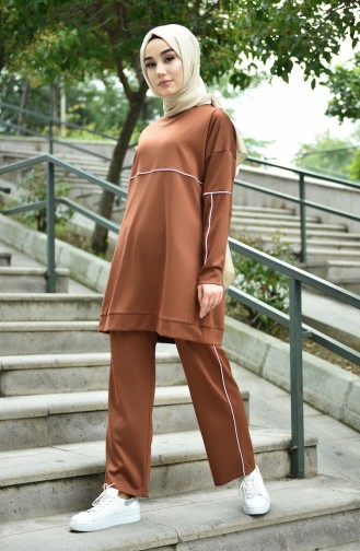 Tunic Trousers Double Set Brown 8054-02
