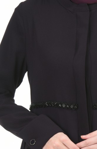 Beaded Embroidered Abaya Purple 0010-02