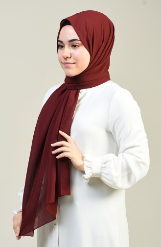 Plain Crinkle Crepe Shawl Dark Bordeaux 13127-06