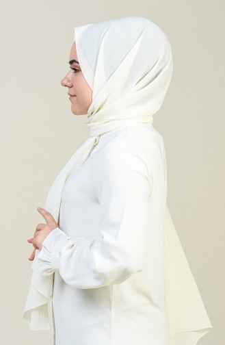 Plain Crinkle Crepe Shawl Ecru 13127-08