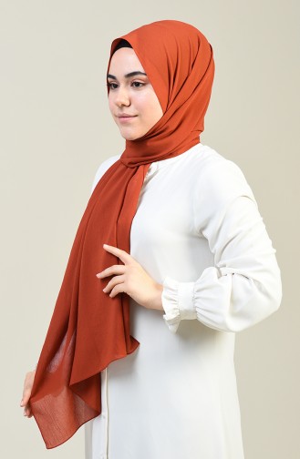 Plain Crinkle Crepe Shawl Brick 13127-09