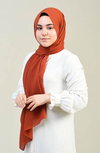 Plain Crinkle Crepe Shawl Brick 13127-09