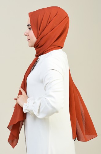 Plain Crinkle Crepe Shawl Brick 13127-09