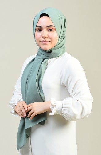 Plain Crinkle Crepe Shawl Green Almond 13127-11