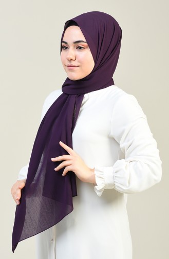 Plain Crinkle Crepe Shawl Dark Purple 13127-12