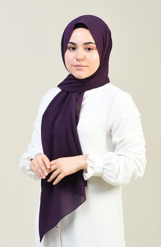 Plain Crinkle Crepe Shawl Dark Purple 13127-12