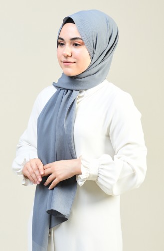 Plain Crinkle Crepe Shawl Dark Gray 13127-13