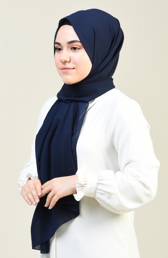 Plain Crinkle Crepe Shawl Navy Blue 13127-14