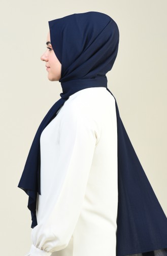 Plain Crinkle Crepe Shawl Navy Blue 13127-14