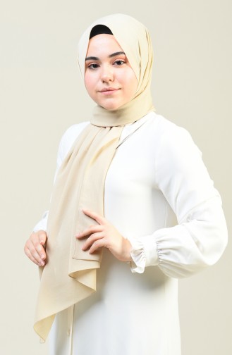 Plain Crinkle Crepe Shawl Beige 13127-15