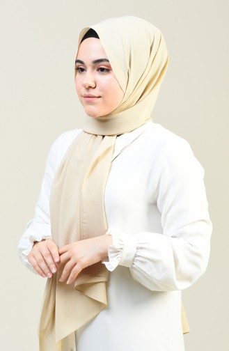 Plain Crinkle Crepe Shawl Beige 13127-15