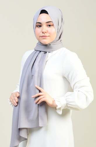 Plain Crinkle Crepe Shawl Gray 13127-16