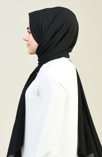 Plain Crinkle Crepe Shawl Black 13127-17