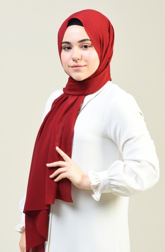 Plain Crinkle Crepe Shawl Bordeaux 13127-18