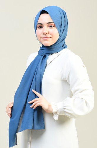 Plain Crinkle Crepe Shawl Indigo 13127-19