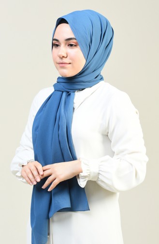 Plain Crinkle Crepe Shawl Indigo 13127-19