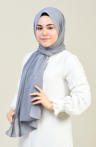 Plain Crinkle Crepe Shawl Silver Gray 13127-21