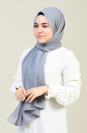 Plain Crinkle Crepe Shawl Silver Gray 13127-21