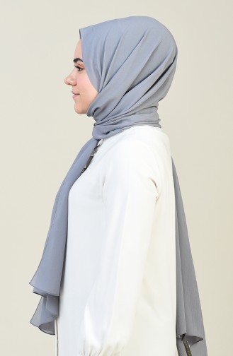 Plain Crinkle Crepe Shawl Silver Gray 13127-21