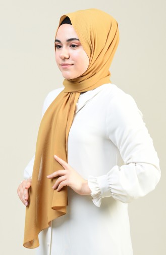 Plain Crinkle Crepe Shawl Gold 13127-22