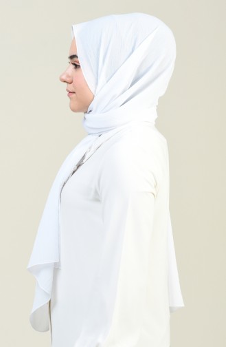 Plain Crinkle Crepe Shawl White 13127-23