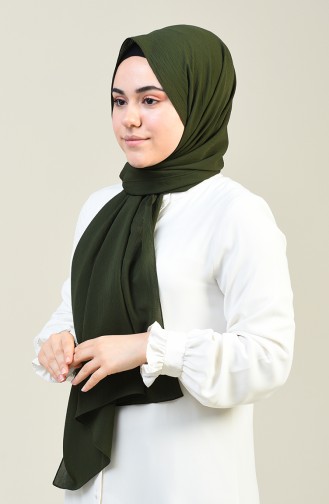 Plain Crinkle Crepe Shawl Khaki 13127-25