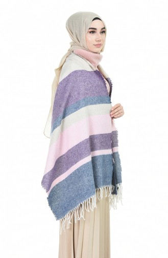 Winter Shoulder Shawl Navy Blue Purple 13129-04