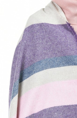 Winter Shoulder Shawl Navy Blue Purple 13129-04