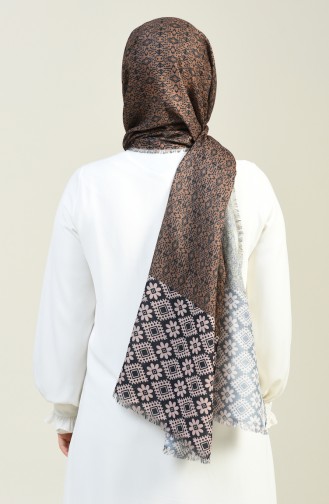 Patterned Cotton Shawl Black Powder 13130-01