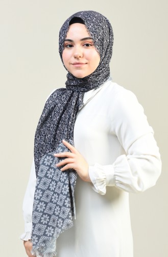 Patterned Cotton Shawl Gray 13130-02