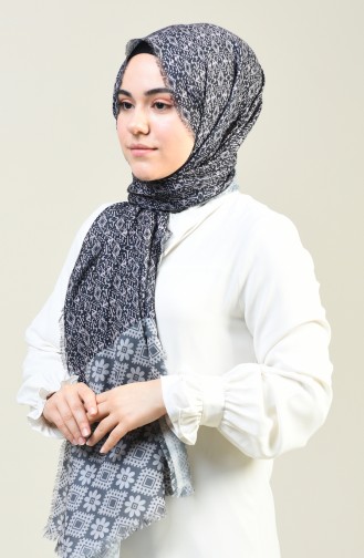 Patterned Cotton Shawl Gray 13130-02