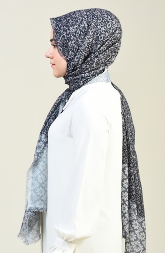 Patterned Cotton Shawl Gray 13130-02