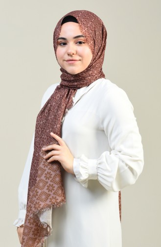 Patterned Cotton Shawl Dark Powder 13130-05