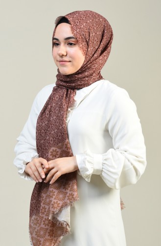 Patterned Cotton Shawl Dark Powder 13130-05