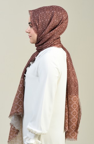 Patterned Cotton Shawl Dark Powder 13130-05