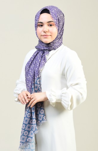 Patterned Cotton Shawl Indigo 13130-09