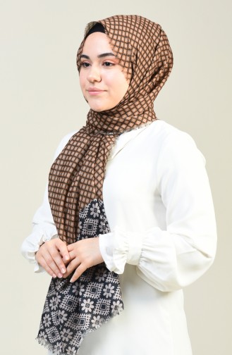 Patterned Cotton Shawl Black 13131-04