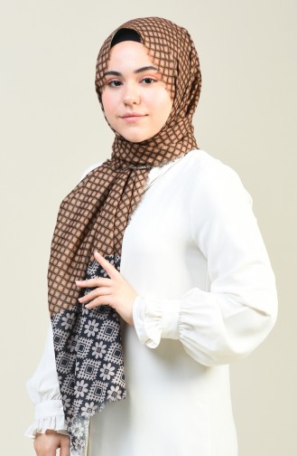 Patterned Cotton Shawl Black 13131-04