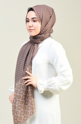 Patterned Cotton Shawl Dark Powder 13131-05