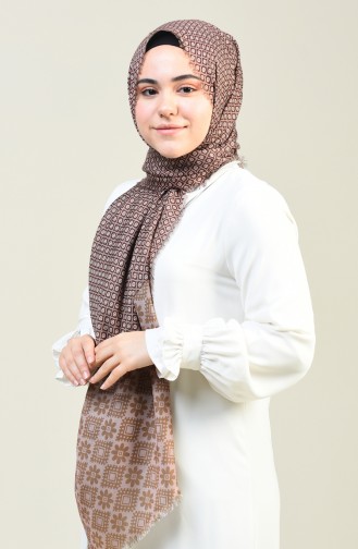 Patterned Cotton Shawl Dark Powder 13131-05