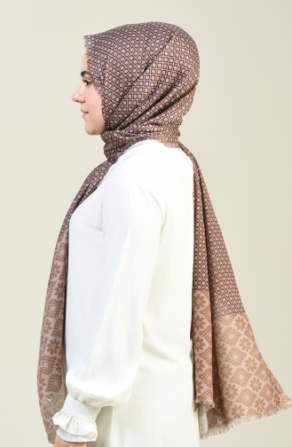 Patterned Cotton Shawl Dark Powder 13131-05