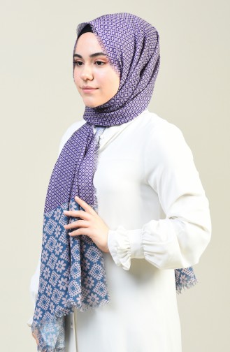 Patterned Cotton Shawl petroleum 13131-06